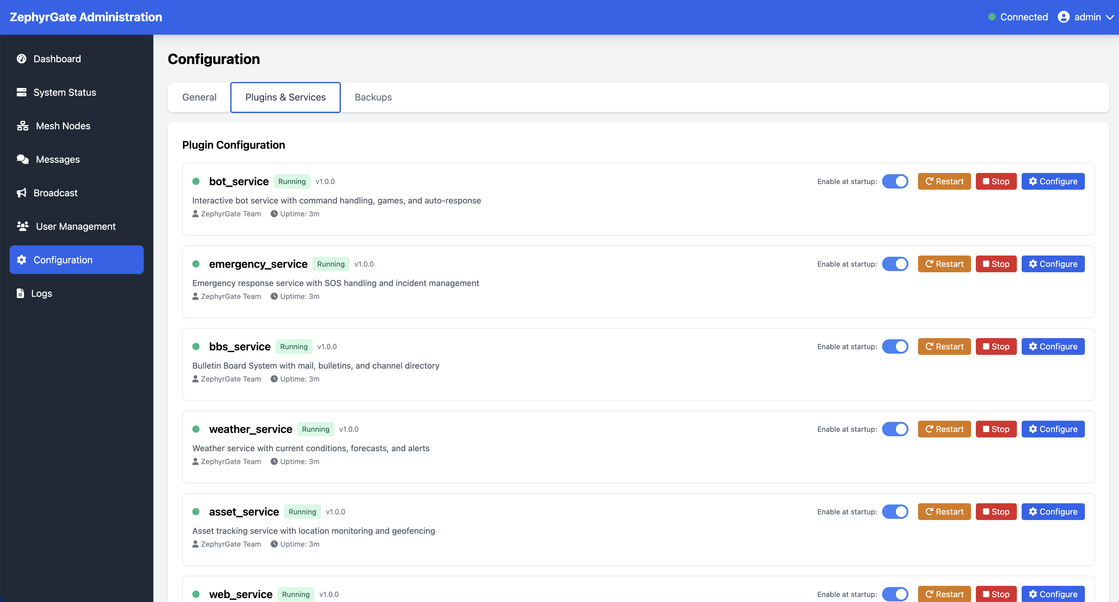 Plugin Management Interface